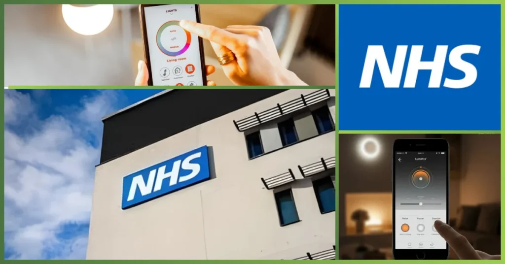 Green Tech smart lighting control system for the NHS, featuring mobile app automation for residential and facility lighting management.