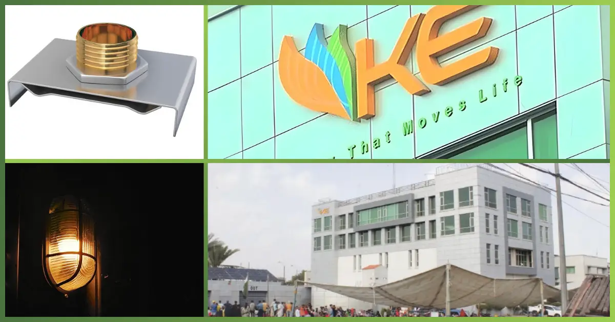 Green Tech industrial lighting project at KE Old Golimar Grid, showcasing specialized trench lighting fixtures and site installation for K-Electric.